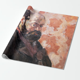 Papier Cadeau Paul Cezanne - Autoportrait avec arrière - plan ro