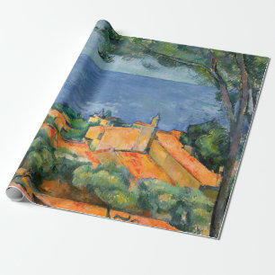 Papier Cadeau Paul Cezanne - Estaque aux toits rouges