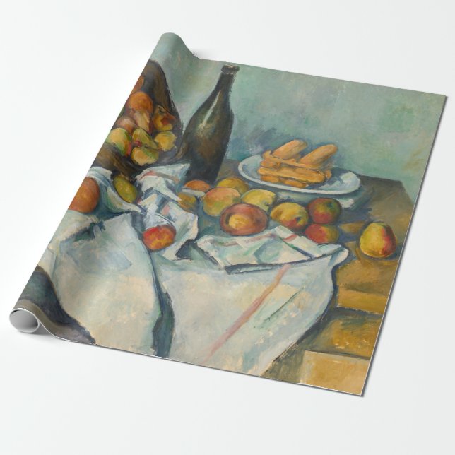 Papier Cadeau Paul Cezanne - Le panier des pommes (Déroulé)