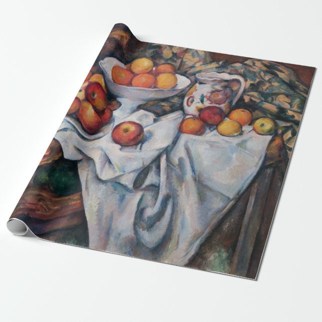 Papier Cadeau Paul Cezanne - Vie morte, Pommes et Oranges (Déroulé)
