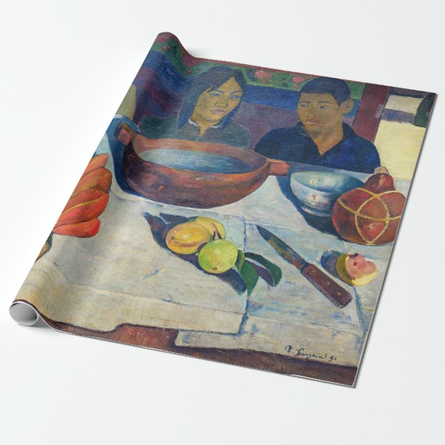 Papier Cadeau Paul Gauguin - Le Repas / Les Bananes (Déroulé)