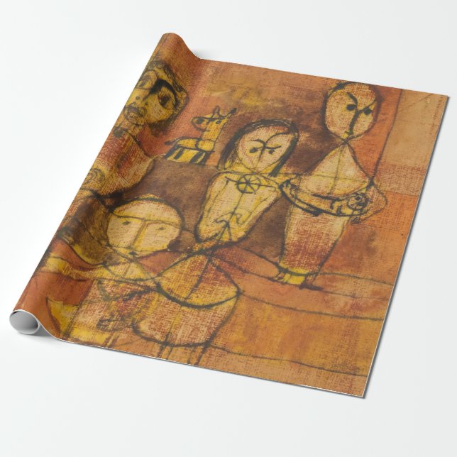 Papier Cadeau Paul Klee Enfants et Chien (Déroulé)