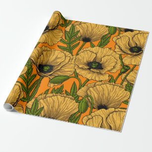 Papier Cadeau Pavot jaune
