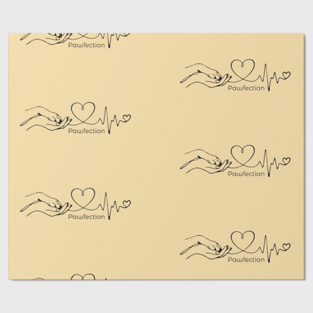 Papier cadeau Pawfection - One-Line-Art (Couture)