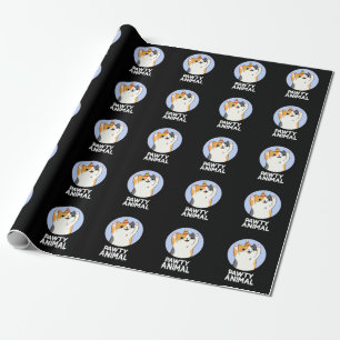 Papier Cadeau Pawty Animal Funny Party Chat Pun Dark BG