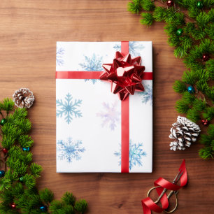 Papier Cadeau Pays des merveilles d'hiver bleu Flocon de neige P