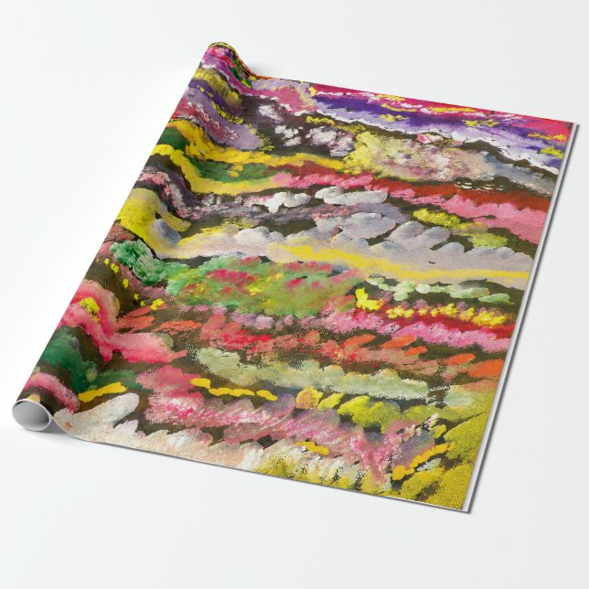 Papier Cadeau Paysage Abstrait Couleur Multicouche (Déroulé)