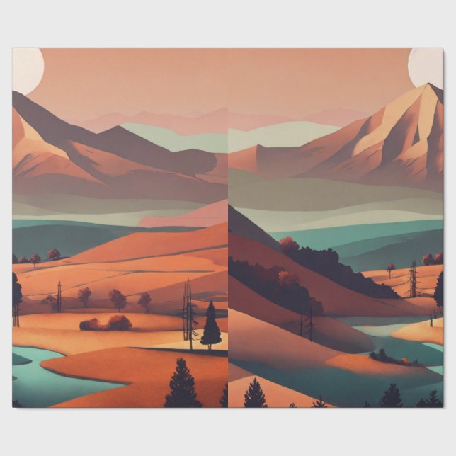 Papier Cadeau Paysage boho (Couture)
