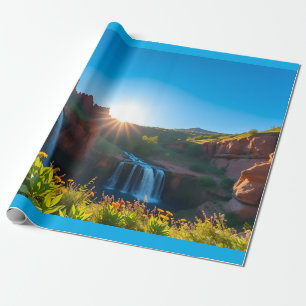 Papier Cadeau Paysage de la cascade de Sunrise Sandstone