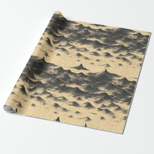 Papier Cadeau Paysage de Montagne Vintage avec Nuages (10)