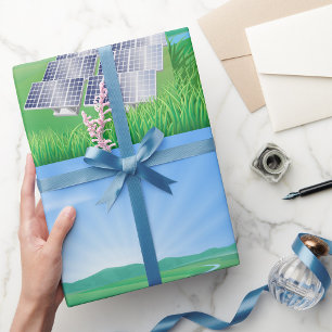 Papier Cadeau Paysage de panneaux solaires respectueux de l'envi