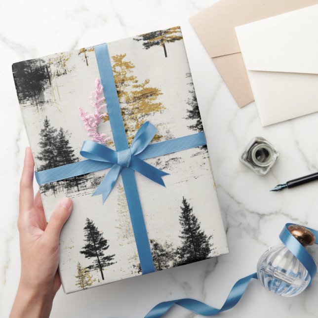 Papier Cadeau Paysage de pins (Cadeaux)