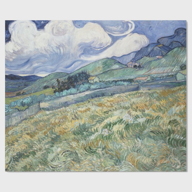 Papier Cadeau Paysage de Saint-Remy par Vincent Van Gogh (Plat)