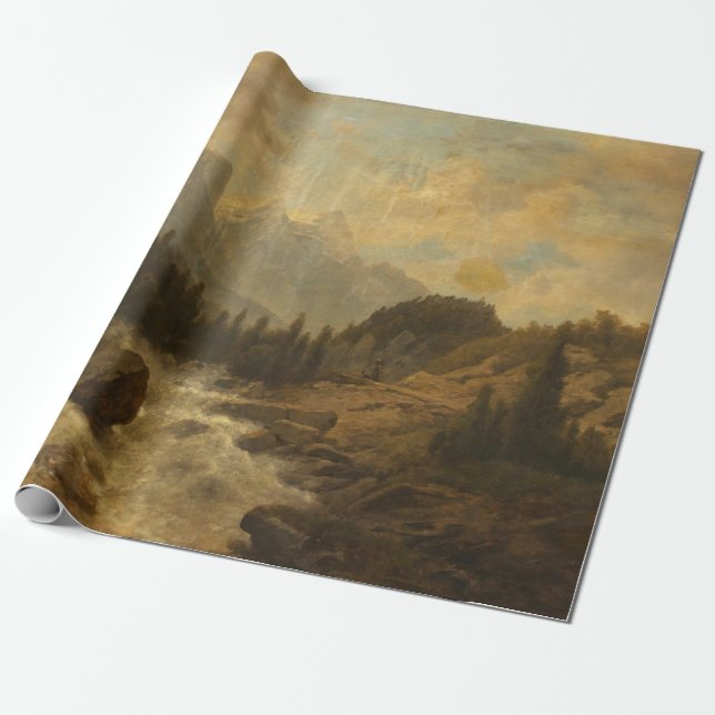 Papier Cadeau Paysage forestier (par Josef Kriehuber) (Déroulé)