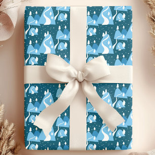 Papier Cadeau Paysage hivernal enneigé