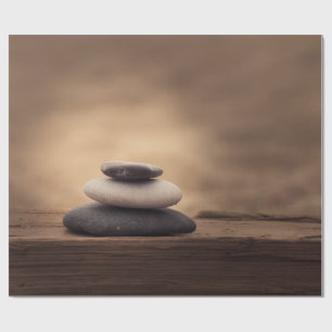 Papier Cadeau Paysage, pierres zen brunes