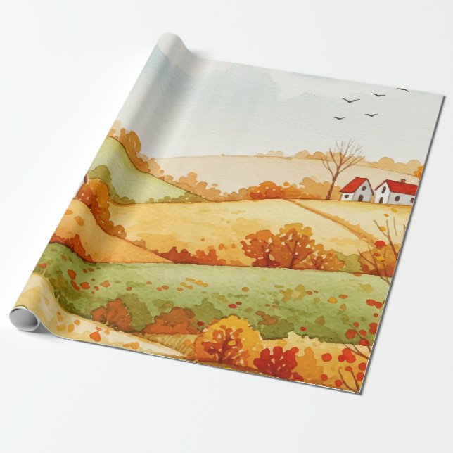 Papier Cadeau Paysage rural (Déroulé)