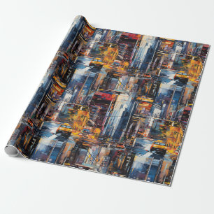 Papier Cadeau Paysage urbain cyberpunk abstrait (1)