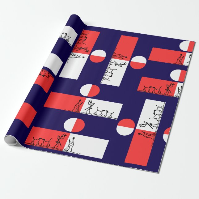Papier Cadeau Paysans modernes au coucher du soleil - ensemble e (Déroulé)