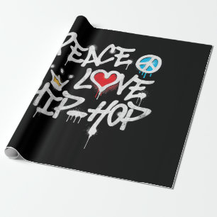 Papier Cadeau Peace Love Hip hop Dancing