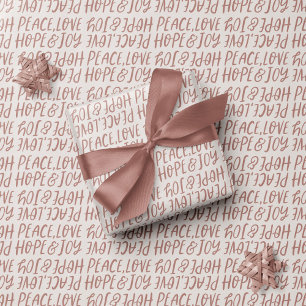 Papier Cadeau Peace love joy simple neutre