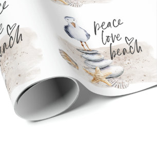 Papier Cadeau Peace Love Plage Plage Plage Plage Plage Plage Pla