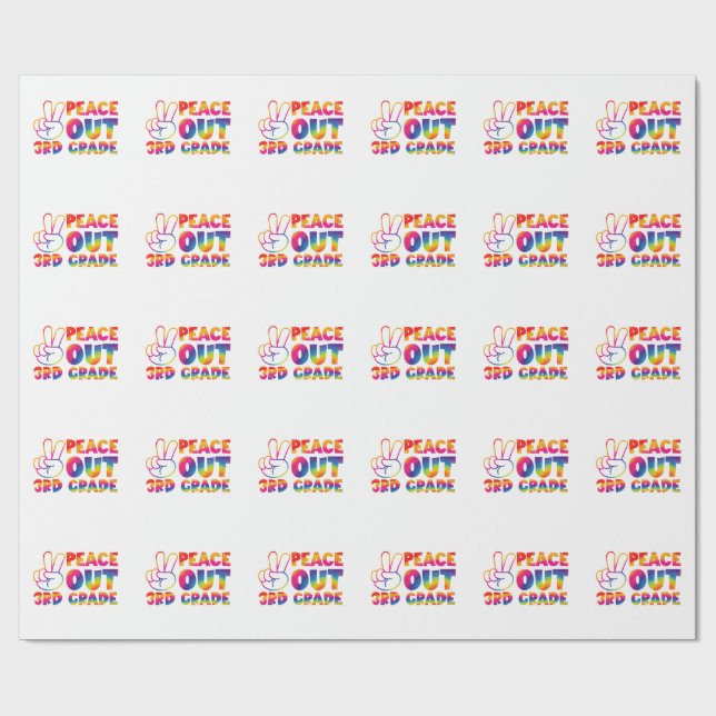 Papier Cadeau Peace Out Teinture de 3e année Teinture de Dernier (Plat)