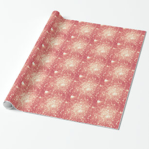 Papier Cadeau Peach Champagne Stars