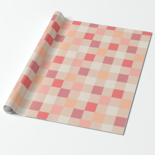 Papier Cadeau Peach Check Blush Pink À damiers Pastel Motif