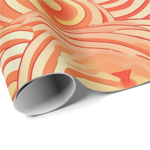 Papier Cadeau Peach Fuzz Abstrait Botanical Fruity Motif 13
