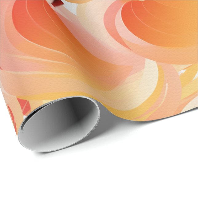 Papier Cadeau Peach Fuzz Abstrait Botanical Fruity Motif 15 (Coin rond)