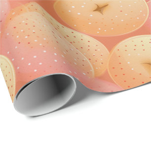 Papier Cadeau Peach Fuzz Abstrait Botanical Fruity Motif 17