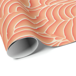 Papier Cadeau Peach Fuzz Abstrait Botanical Fruity Motif 20