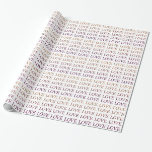 Papier Cadeau Peach rose Ombre amour