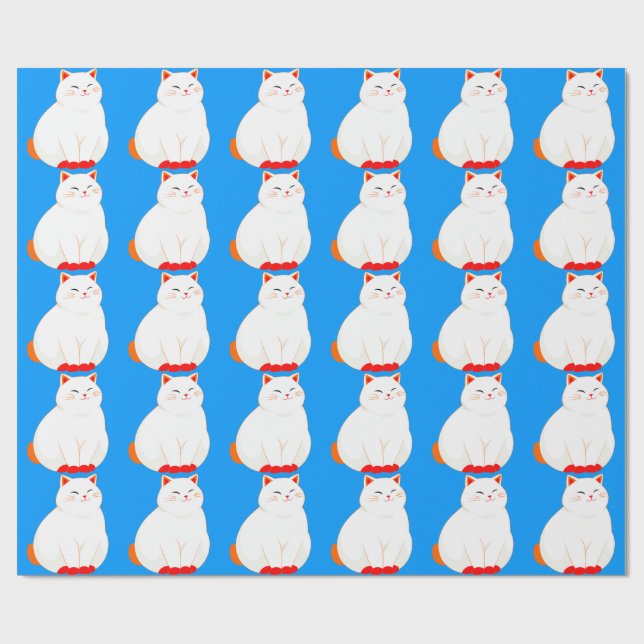 Papier Cadeau Peaches, le Chat Sourire (Plat)