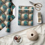 Papier Cadeau Peacock plumes luxe panache mariage anniversaire<br><div class="desc">Une belle plumes de paon d'inspiration Art nouveau en faux or, vert et bleu est dressée contre un arrière - plan d'or qui a une touche d'inspiration Art nouveau. Ce design a un look intemporel, élégant et élégant et est idéal pour un usage professionnel et personnel. Ajoutez une touche de...</div>