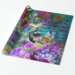 Papier Cadeau Peacock vintage pour toutes les occasions