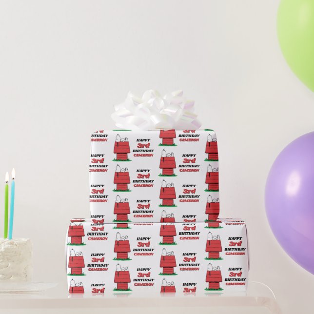 Papier Cadeau Peanuts Snoopy Dog House Birthday Wrapping Paper (Cadeaux de fête)
