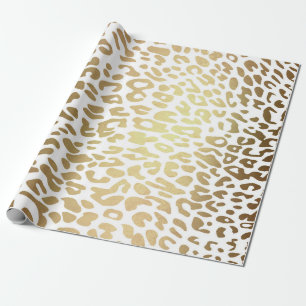 Papier Cadeau Peau blanche VIP de safari de léopard d'or