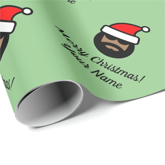 Papier Cadeau Peau brun foncé Cool Noël Noël (Coin rond)