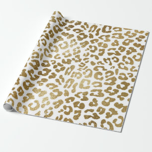 Papier Cadeau Peau d'animal blanche VIP de léopard d'or
