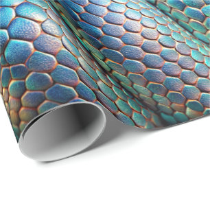 Papier Cadeau Peau de serpent violet et bleu ombré