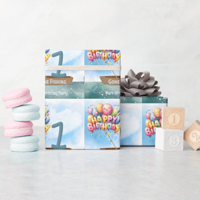 Papier Cadeau Pêche 1er anniversaire (Baby Shower)