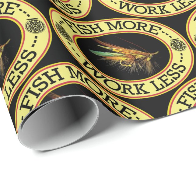 Papier Cadeau Pêche à la mouche Saumon (Coin rond)