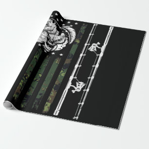 Papier Cadeau Pêche Camouflage USA Drapeau pour Bass Fisherman