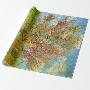 Papier Cadeau Pêcher rose en fleurs de Vincent van Gogh