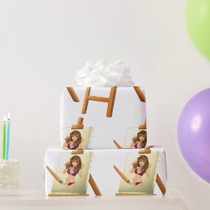 Papier Cadeau Peindre une femme envelopper du papier