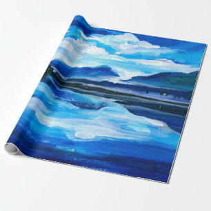 Papier Cadeau Peinture à l'huile du crépuscule sur le lac de mo