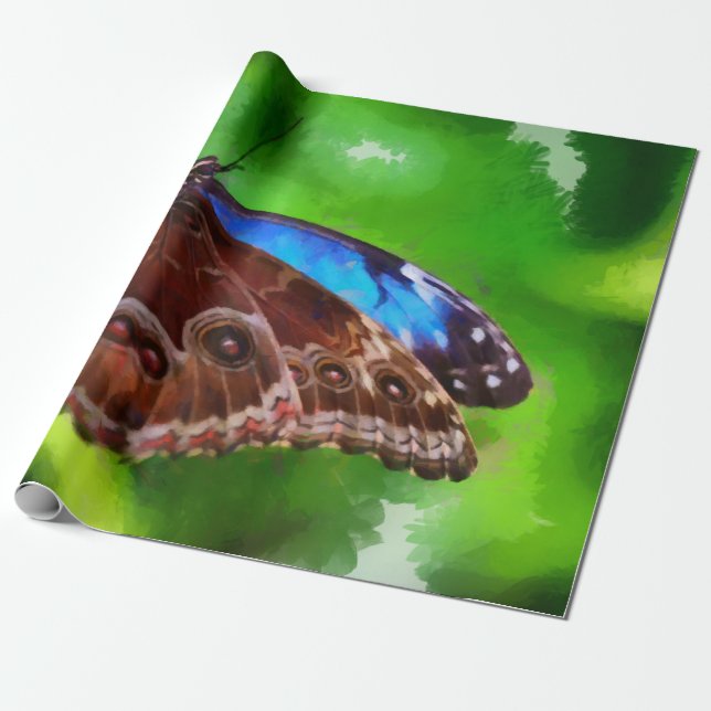 Papier Cadeau Peinture à papillon (Déroulé)