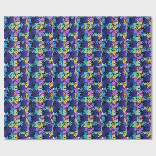 Papier Cadeau Peinture Abstraite (Plat)